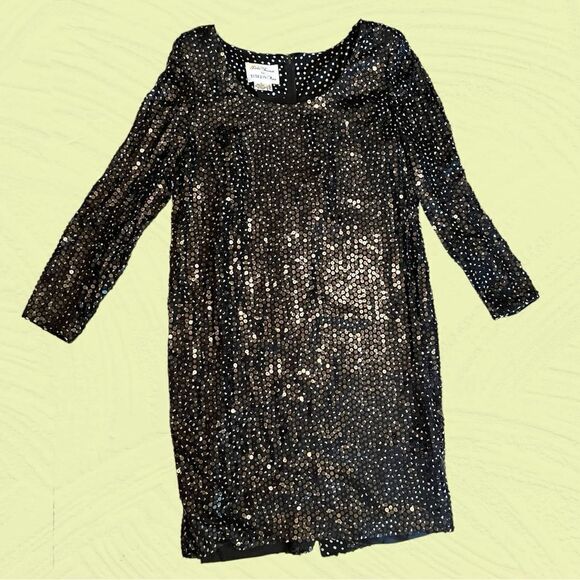 Vintage Rickie Freeman for Teri Jon silk sequin polkadot long sleeve dress - Picture 9 of 13